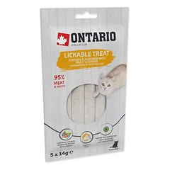 Ontario Lickable Treats Chicken Flavoured with Multi Vitamins kremas skanėstas su vištiena ir multivitaminiais katėms ir kačiukams, 5 x 14 g — 2 nuotrauka