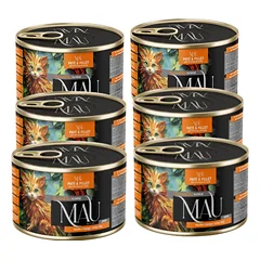 MAU Ančių filė su mangais ir laukinėmis rožėmis, 6 x 185 g, šlapias maistas kačiukams