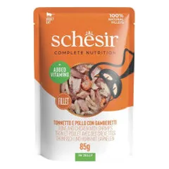 Schesir C&B guliašas su tunu, vištiena ir krevetėmis drebučiuose katėms