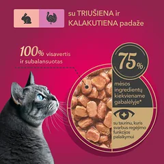 Pilnavertis konservuotas pašaras suaugusioms katėms su triušiena ir kalakutiena padaže MY LOVE 85g x 24 — 2 nuotrauka