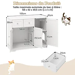 Katės kraiko dėžės spintelė 100 x 45 x 80 cm — 2 nuotrauka