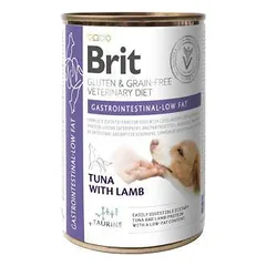Brit GF Veterinary Diets Dog Gastrointestinal - Low fat drėgnas maistas šunims, mažinantis žarnyno rezorbcijos susirgimus, 400 g