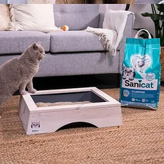 Sanicat gumulėlius sudarantis kraikas katėms su Marselio muilu, 10 l — 5 nuotrauka