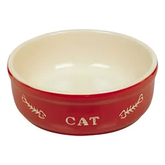 Nobby Katzen Keramikschale Cat rot/beige