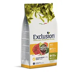 Exclusion Mono Protein Mediterraneo sausas pašaras vidutinių veislių šunims su jautiena, M, 12 kg