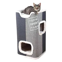 Trixie Jorge Cat Tower dviejų aukštų katės namelis su draskykle, antracito/šviesiai pilka/pilka, 78 cm