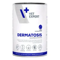 VetExpert Veterinary Diet Dermatosis konservai su lašiša ir bulvėmis šunims
