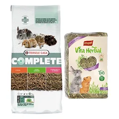 VERSELE-LAGA Cavia Complete - jūrų kiaulytėms 8kg + VITAPOL šienas graužikams 1,2kg