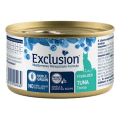 Exclusion Mediterraneo konservai sterilizuotoms katėms su tunu, 85 g
