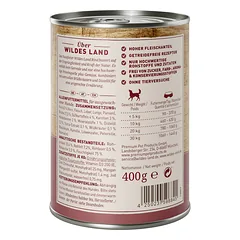 WILDES LAND beef&sweet potatos konservuotas begrūdis pašaras suaugusiems šunims su jautiena ir batatais, 400 g — 2 nuotrauka