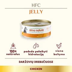 Almo Nature HFC Jelly Chicken 70g vištiena drebučiuose konservai katėms, 24 x 70 g — 2 nuotrauka
