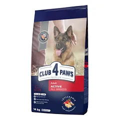 CLUB 4 PAWS Premium "active". Visavertis sausas pašaras suaugusiems aktyviems visų veislių šunims