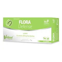 Vetfood Flora Defense papildai šunims, katėms ir smulkiems graužikams, esant ūmiam, besikartojančiam viduriavimui, 60 kapsulių