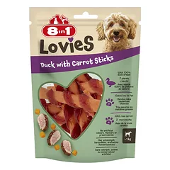 8in1 Lovies antienos ir morkų lazdelės mažų veislių šunims, 80 g