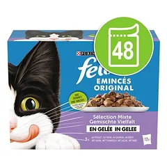 Felix Megapack maišeliai drebučiuose, drėgnas maistas katėms 48 x 85 g
