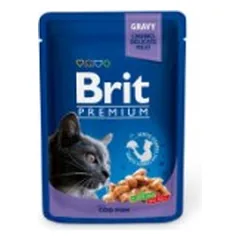 Brit Premium konservuotas pašaras katėms maiš. Cod Fish 100 g x 24