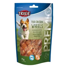 Trixie Premio Fish Chicken Wheels skanėstas šunims su vištienos ir žuvies mėsa, be cukraus ir glitimo, 75 g
