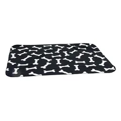 Flamingo Fleece Blanket Bones - minkštas, poliarinis vilnos pledas šunims - juodas, Czarny / 150x130cm — 2 nuotrauka