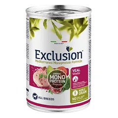 Exclusion Mono Protein Mediterraneo konservuotas pašaras šunims su veršiena, 400 g