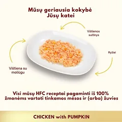Almo Nature HFC Chicken with Pumpkin konservai katėms su vištena ir moliūgu, 24 x 70 g — 3 nuotrauka