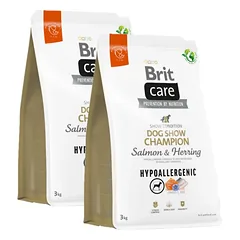 BRIT CARE Dog Hypoallergenic Dog Show Champion Lašiša ir silkė 2x3kg