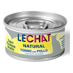 LeChat Natural Tuna With Chicken drėgni konservai katėms su tunu ir vištiena drebučiuose, 80 g