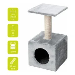Scratching tree ABEY 30x30x60cm Grey — 1 nuotrauka