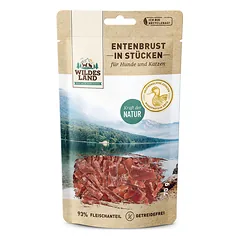 Wildes Land Fleischsnacks Duckbreast skanėstai šunims, antienos krūtinėlė, 70 g — 1 nuotrauka