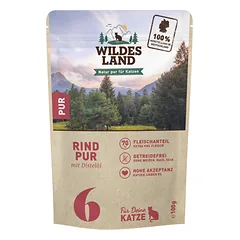 WILDES LAND Pure adult beef begrūdžiai konservai katėms su jautiena, 100 g