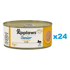 APPLAWS Cat Senior Chicken in Jelly vištiena drebučiuose vyresnėms katėms 24x70 g