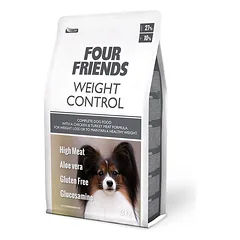 Four Friends Weight Control begrūdis sausas maistas šunims su antsvoriu su vištiena ir kalakutiena, 3 kg