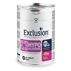 Exclusion Hypoallergenic konservai šunims, kiauliena ir žirniai, 6×400 g