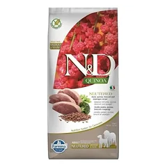 FARMINA N&D QUINOA - NEUTERED Duck Broccoli&Asparagus ADULT MED&MAX sausas maistas šunims