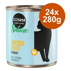 Cosma Nature drėgnas maistas katėms, ekonominė pakuotė 24 x 280 g