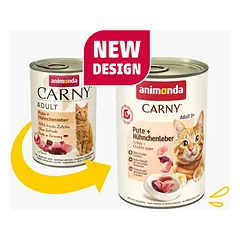 Animonda Carny Cat kalakutas, vištos kepenys 400 g — 2 nuotrauka