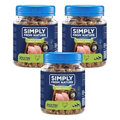 SIMPLY FROM NATURE Smart Bites Naminių paukščių dresuotojai šunims 3x130g
