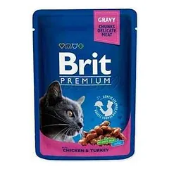 Brit Premium Chicken & Turkey konservai katėms su vištiena ir kalakutiena, 100g — 2 nuotrauka