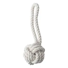 Quapas! Žaislas šunims iš natūralios virvės, kamuolys su kilpa, L, 30 cm — 3 nuotrauka
