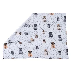 zooplus Basics pliušinė antklodė Dogs & Dots, L 100 x B 70 cm — 4 nuotrauka