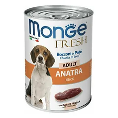 Monge Fresh Adult gabaliukai paštete su antiena, drėgnas maistas šunims 400 g