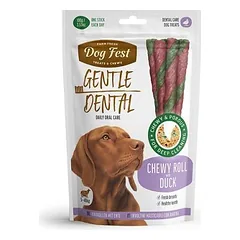 Dog Fest Dental Chewy Roll With Duck papildomas maistas suaugusiems šunims dantų priežiūrai, 100 g