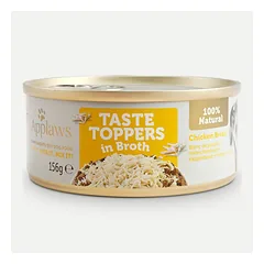 Applaws Dog Taste Toppers In Broth vištienos krūtinėlė sultinyje papildomas maistas šunims su vištienos krūtinėlės gabaliukais sultinyje, 156 g