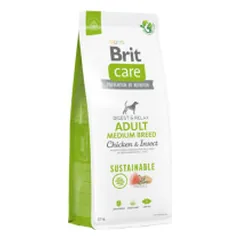 Brit Care Sustainable Adult Medium Breed Chicken & Insect sausas pašaras šunims