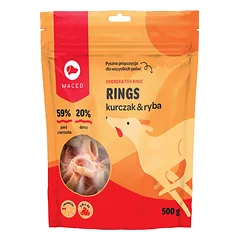 MACED Žiedai Vištienos ir žuvies skanėstas šunims 500g