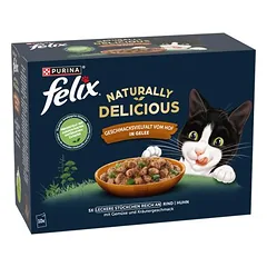 Felix Naturally Delicious mišrus rinkinys, drėgnas maistas katėms 10 x 80 g, 80 - 99 g — 2 nuotrauka