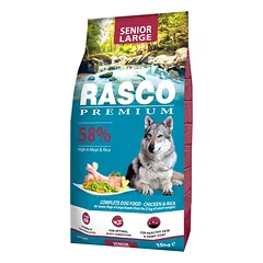 Rasco Premium Senior Large Breed, 15 kg, pašaras vyresnio amžiaus didelių veislių šunims su vištiena ir ryžiais