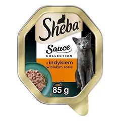 SHEBA Sauce Collection su kalakutu baltoje padaže 22 x 85 g drėgnas maistas katėms