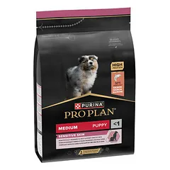 Purina Pro Plan Medium Puppy Sensitive Skin su lašiša, sausas maistas šuniukams 3 kg