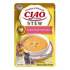 INABA Cat Ciao Stew – creamy cat food with chicken and salmon sauce, 40 g 