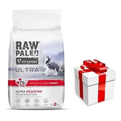 Vetexpert RAW PALEO ULTRA BEEF PUPPY MEDIUM/LARGE 2KG + Staigmena ŠUNIUI